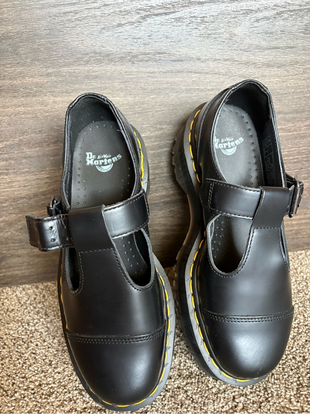 Dr. Martens Bethan Polished Smooth Leather Platform Shoes - Picture 3 of 5